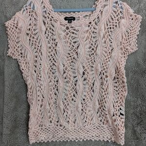 Pink Knit Short Sleeve Top